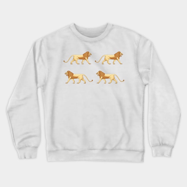 Gold Lion of Ishtar gate Crewneck Sweatshirt by Dingir ENKI